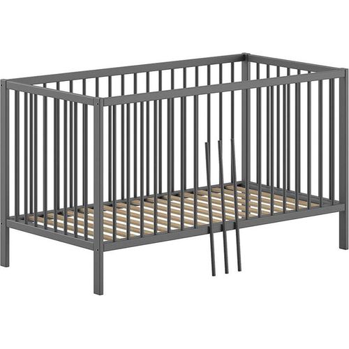 Babybett Kara-lynn 144x76x84 Wiege Massivholz Buche Anthrazit