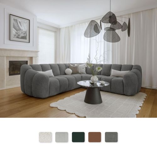MIUFORM Shell L-MAX Sofa Armlehne - seitenverkehrt montierbar - 265x265 cm - Grau - Modulsofa Couch