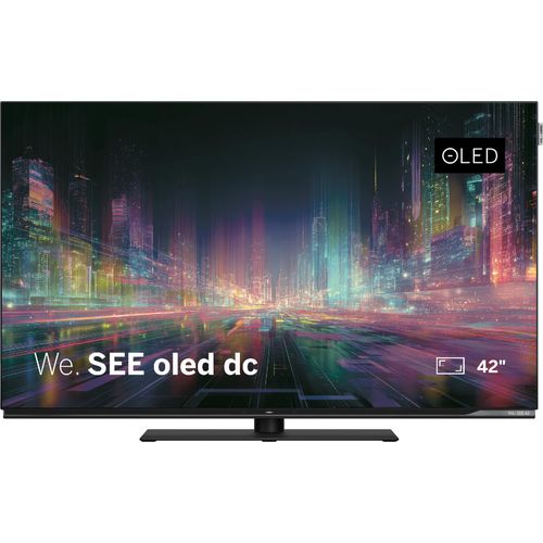 LOEWE We. SEE 42 Zoll OLED-TV, Dual Channel, Smart TV (Dolby Vision, 60 W Dolby Atmos, HDMI 2.1 120 Hz VRR, Apple AirPlay, Matter, Bluetooth Remote, extra flaches Monitor-Design)