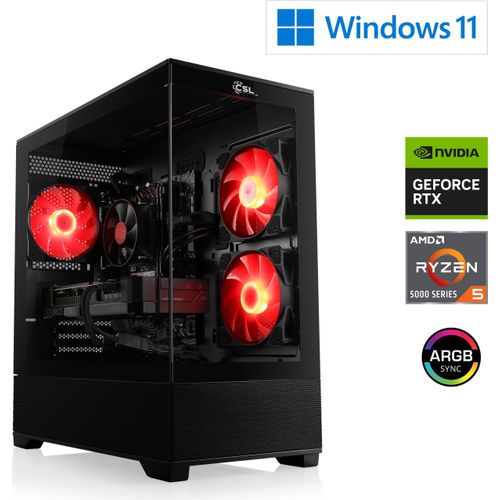Gaming PC M13010H / AMD Ryzen 5 5500, 6x 3600 MHz / NVIDIA RTX3050 / 32 Go DDR4 RAM / M.2 SSD 1000 GB - Windows 11 Home