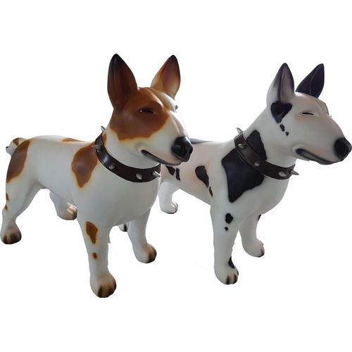 Bullterrier Kampfhund Deko Figur Statue Deko Einbruch Schutz scheuch attrappe