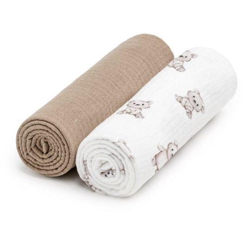 T-TOMI BIO Muslin Diapers stoffen luiers Teddy 65x65 cm 2 st