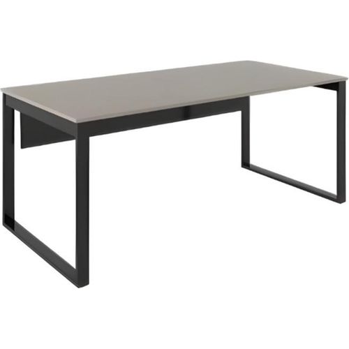 Moderner Arbeitstisch schwarz grau luxe Arbeitsatmosphäre Edelstahlmöbel