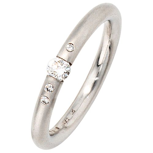 Diamantring JOBO "Platinring" Gr. 54, platin 950, Fingerringe, Damen, 54, VS = sehr kleine Einschlüsse, Diamanten Platin 950, Diamanten, Platin 950, Diamantring, 950 Platin mit 4 Diamanten