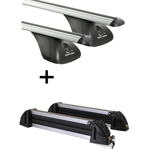 Dachträger VDP + Skiträger / Snowboardträger / Skihalter Alu 4 Paar Ski kompatibel mit für Skoda Octavia III 4 Türer ab 2013 Image