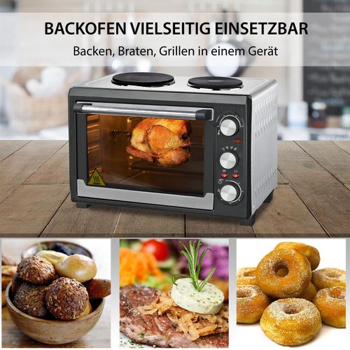 26 l Minibackofen 2 Kochplatten Etass | Kleinküche | Miniofen | Pizzaofen