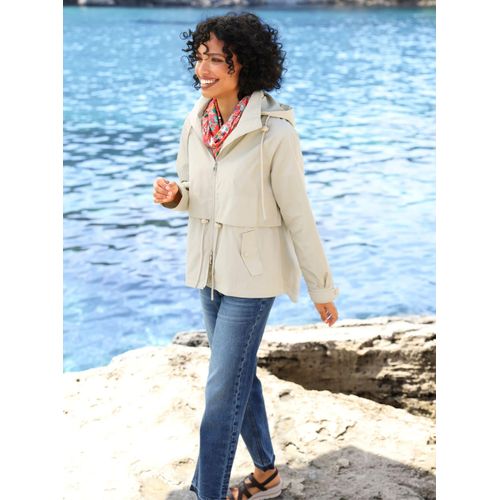 Outdoorjacke HEINE, Damen, Gr. 46, sand, 100% Polyester, unifarben, Jacken Outdoorjacke