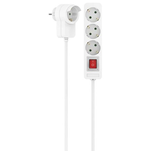 Steckdosenleiste HAMA, weiß, B:9,5cm H:35,5cm T:6,7cm, Kunststoff, Steckdosenleisten