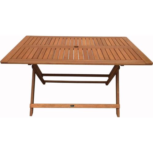 Klapptisch aus Tropenholz "Hongkong" - Maple - 135 x 80 cm - Hellbraun