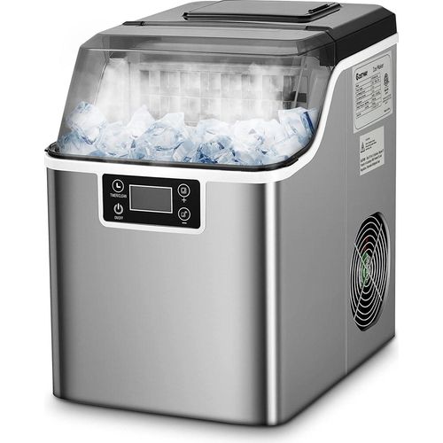 GOPLUS Eiswürfelbereiter, 3,2 L Wassertank, Eiswürfelmaschine, Ice Maker, Produktionszeit 15-20 min, 18 kg/24 h, Timer bis 24 h, mit LCD-Display, inkl. Eiswürfelschaufel, Silber
