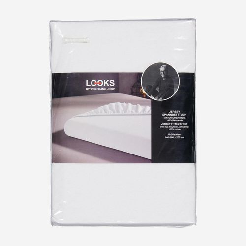 Weißes Jersey-Bettlaken 140x200cm