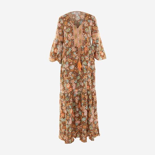 Mehrfarbiges Maxikleid mit Blümchenmuster