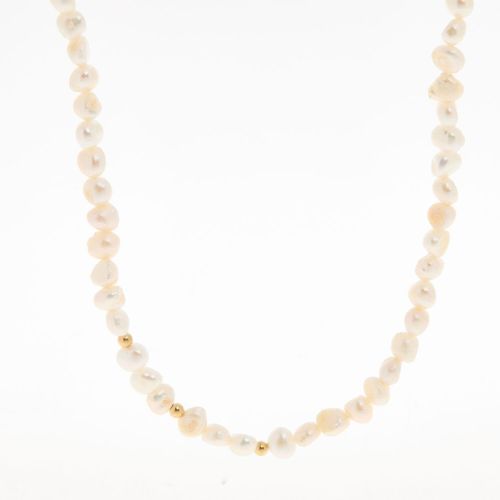 Halskette aus Süßwasserperlen und Perlen aus 375er Gold