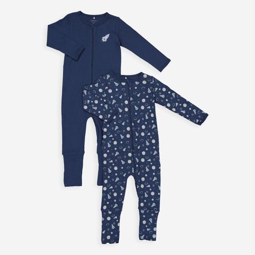 2er-Pack dunkelblaue Strampler