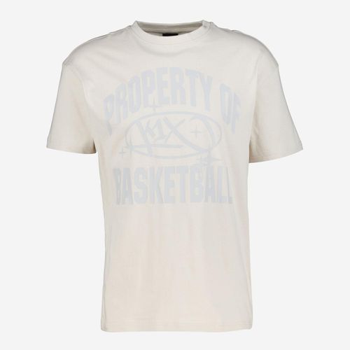 Beiges T-Shirt mit Logo-Aufdruck