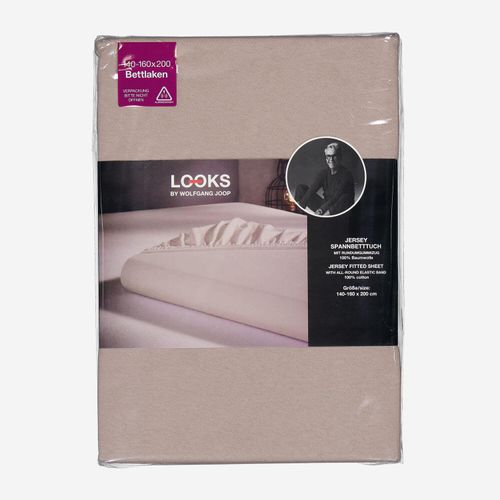 Taupefarbenes Spannbetttuch aus Jersey 140x200cm Image
