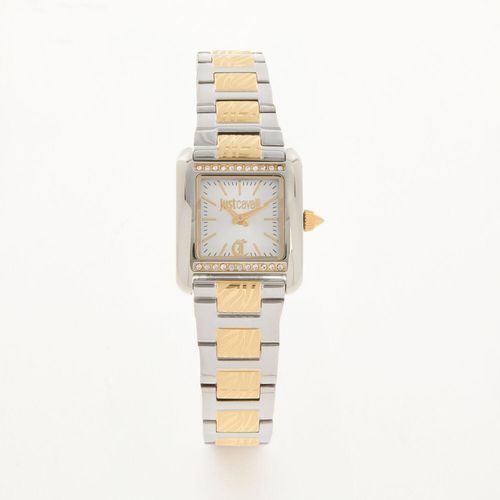 Mehrfarbige Armbanduhr mit Tigerstreifen und Zirkonen