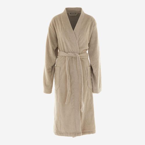 Grauer Bademantel aus Frottee