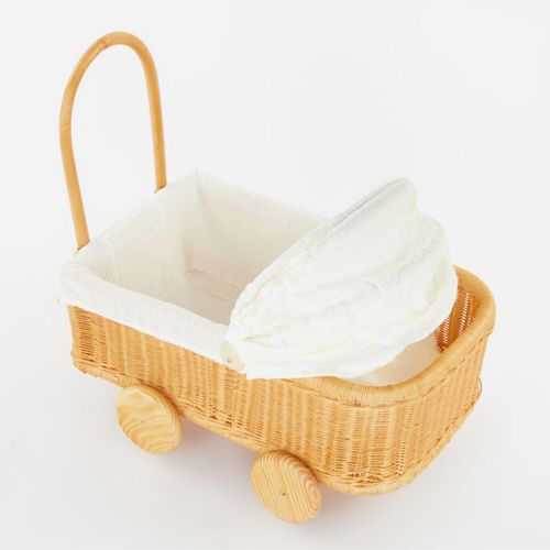 Kinderwagen für Puppen aus Rattan 40x44cm
