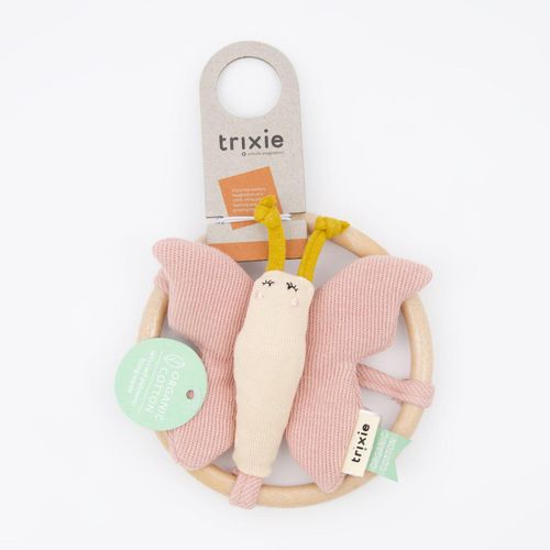 Mehrfarbige Rassel im Schmetterlingsdesign 13x13cm