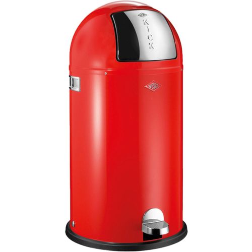 Mülleimer WESCO "Kickboy", rot, B:40cm H:75,5cm T:40cm, Stahlblech, Mülleimer, Mülleimer, Abfallsammler, 40 Liter