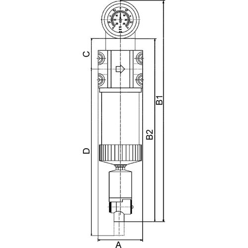 Riegler Mikrofilter mit Differenzdruckmanometer, 0,01 µm, G 1