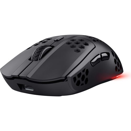 Trust Gaming GXT 929 Helox Kabellose Gaming Maus, Ultraleichte Maus 75g, 80h Dauerbetrieb, 2,4-GHz-Mikro-USB-Empfnger, Einstellbare DPI (800-4800), 6 Programmierbare Tasten, Gaming PC MMO - Schwarz