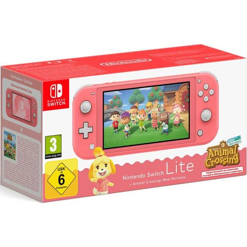 Nintendo Switch Lite Coral + ACNH bundle