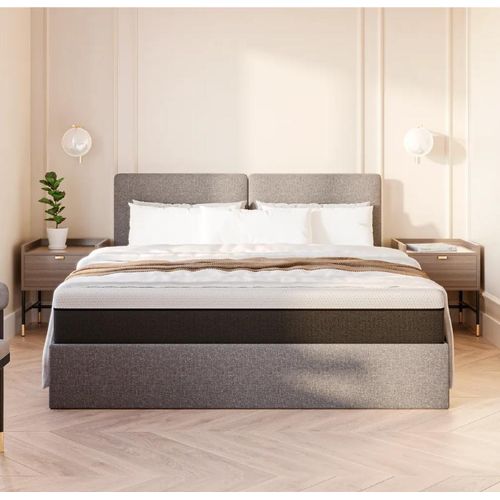 Emma Lit Coffre 180x200 - Gris foncé - Tête de lit en option - Jusqu'à 796L de capacité de stockage - Livraison et retour gratuits Image