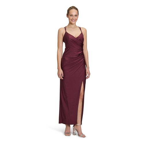 Abendkleid VERA MONT "Damen figurbetont", Damen, Gr. 30, Normalgrößen, rot (deep dahlia), Jersey, Obermaterial: 82% Polyamid, 18% Elasthan; Futter: 100% Polyester, figurbetont lang, V-Ausschnitt, Kleider Abendkleid, Rückenfrei