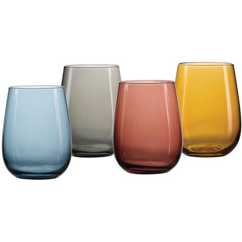 Gläser-Set RITZENHOFF & BREKER "Palermo", bunt, B:8cm H:11cm Ø:8cm, Glas, Trinkgefäße, Trinkglas im 4er Set, je 475 ml