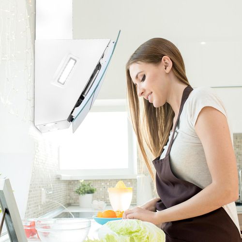 Klarstein Dunstabzugshaube Umluft/Abluft, Leise Abzugshaube, Edelstahl Wandhaube, Dunstabzugshaube mit Filter, Dunstabzugshaube 90cm, Umlufthaube mit LED-Licht, Dunstabzug Kopffrei 509 m³/h Luftstrom