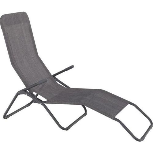Xora Gartenliege , Anthrazit, Braun , Metall, Textil , 56x96x145 cm , klappbar , Gartenmöbel, Gartenliegen