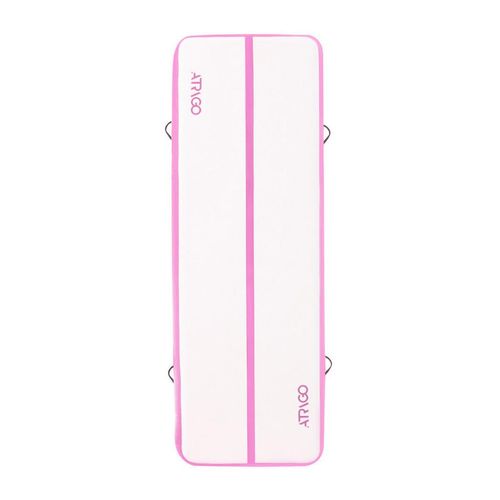 Atrigo Gymnastikmatte, Rosa, Weiß, Kunststoff, 100x20x300 cm, Reach, rutschfest, Dropstitch-Technologie, wasserabweisendes Material, leicht zu reinigen, aufblasbar, einfach transportieren, praktisch zusammenfaltbar, platzsparend, keine harten Kanten oder Flächen, leicht, vielseitig einsetzbar, weich, regulierbare Federwirkung, gelenkschonend, Freizeit, Sport & Fitness, Fitnessgeräte
