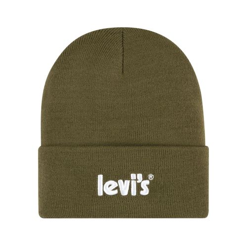 Beanie LEVI'S KIDS "LAN POSTER LOGO BEANIE", Jungen, grün (schwarz olive), Kunstfaser, Mützen Beanie, UNISEX