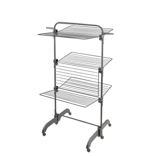 Leifheit Turmwäschetrockner Comfort Tower 420 Black, Schwarz, Kunststoff, 70x145x76.5 cm, klappbar, Haushaltsreinigung, Wäschepflege, Wäscheständer