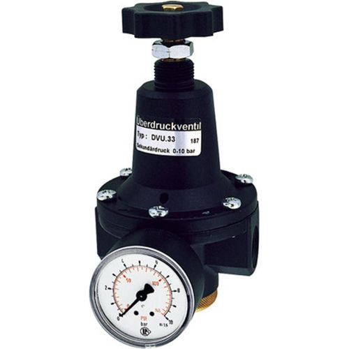 Riegler Druckbegrenzungsventil, inkl. Manometer, G 1/2, 0,1 - 3,0 bar