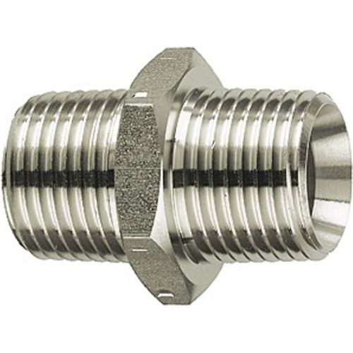 Riegler Doppelgewindenippel, R 3 a., R 3 a., SW 90, Edelstahl 1.4571