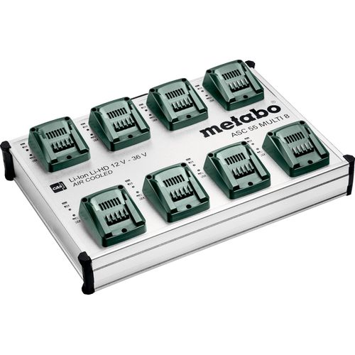 Metabo Schnellladestation ASC 55 MULTI 8, 12-36V, ' AIR COOLED', acht Ladeplätze