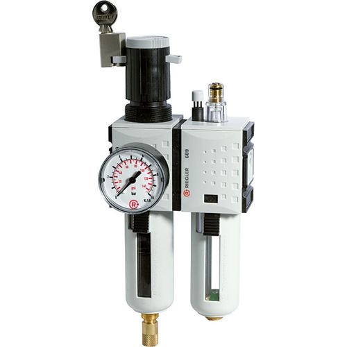 Riegler Wartungseinheit 2-tlg. »FUTURA«, PC, BG 2, G 1/2, 0,5 - 8 bar, VA
