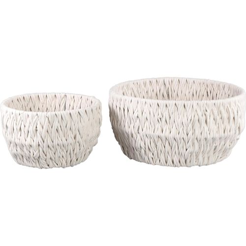 PTMD – Korb Elliot – Weiß – 55 x 55 x 28 cm – 2er-Set