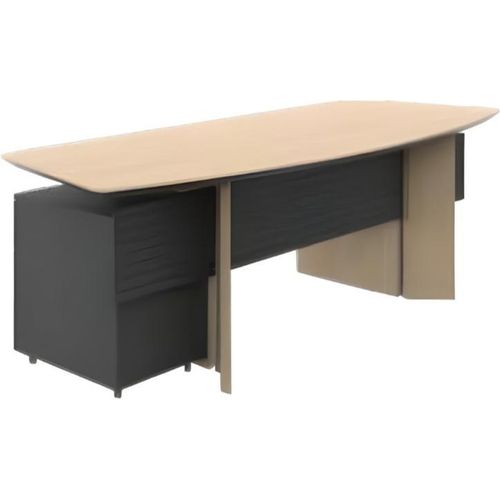 Moderner Bürotisch Schwarz Brauner Schreibtisch Holzmöbel Arbeitsumgebung