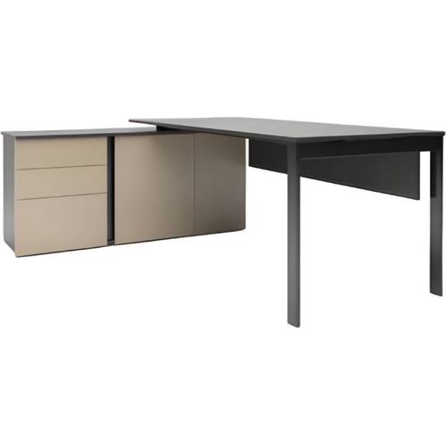 Moderner Eckschreibtisch Luxus Holzmöbel Arbeitsumgebung Schubladen