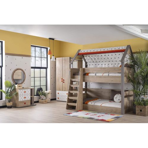 Kinderzimmer Hausbett Etagenbett Montessori Hut Stern