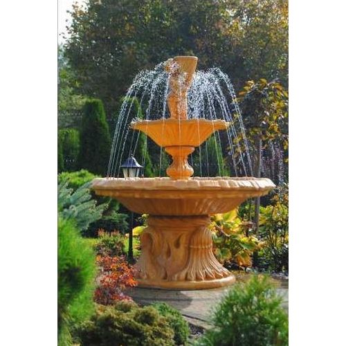 Fountain Round 190 cm Garden Stone Sculpture Decor Landscape Pond ITALIA CARELLO