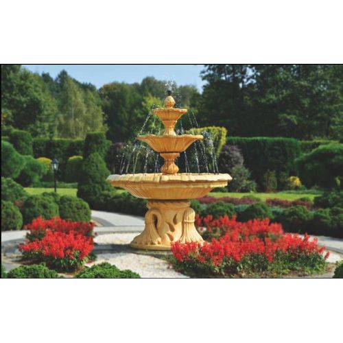 Fountain Round 180 cm Garden Stone Sculptures Decoration Landscape Pond ITALIA