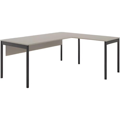 Stilvoller Eckschreibtisch schwarz grau Arbeitsumgebung komfortabler Tisch