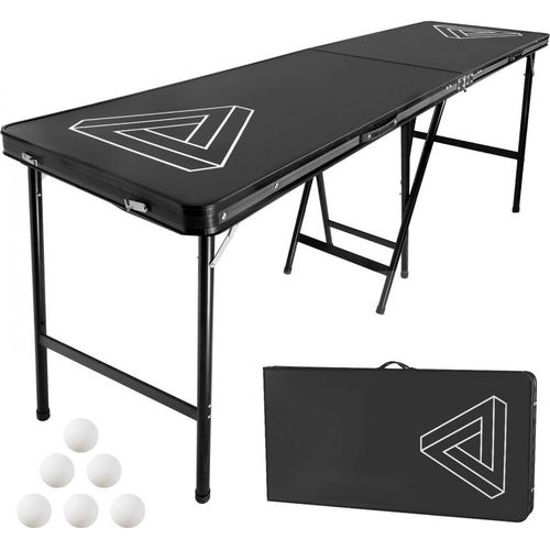 Bier Pong Tisch Set - Bierpong Trinkspiel - Partytisch Faltbar 240x60x90cm - Trinkspiel Set - Partyspiel für Erwachsene