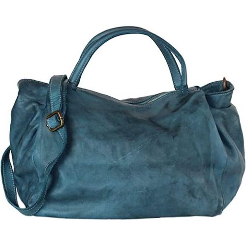 BZNA Handtasche Diana petrol Designer Schultertasche Tasche Ledertasche