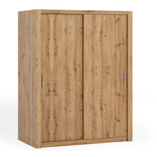 Schiebetürenschrank BONO 180cm Eiche artisan Schwebetürenschrank mit Kleiderstangen